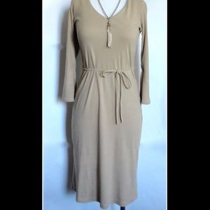 JUNO Waist Tie Slitted Sleeve Dress Extra Small XS